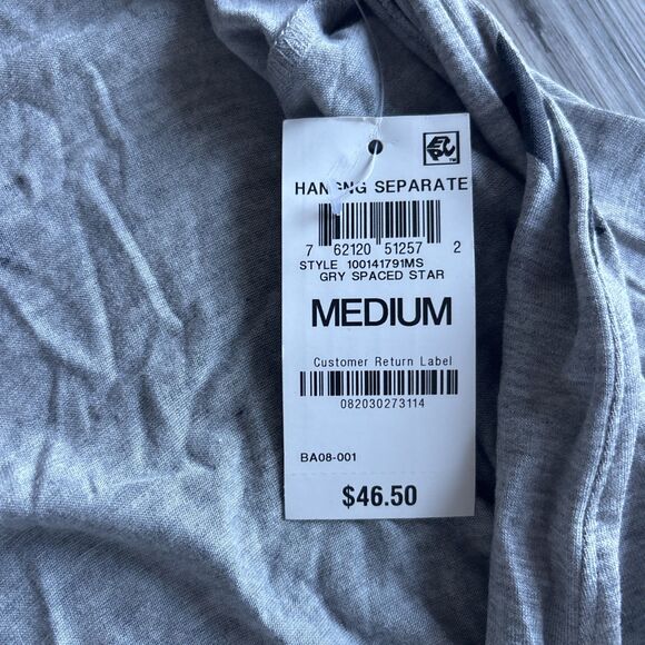 NWT Jenni Robe Soft Gray With Stars Tie Waist (MSRP $46) - Picture 3 of 5